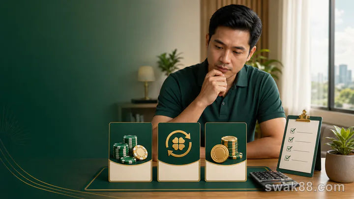Filipino player comparing casino bonus value with a checklist